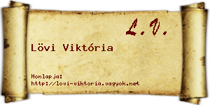 Lövi Viktória névjegykártya
